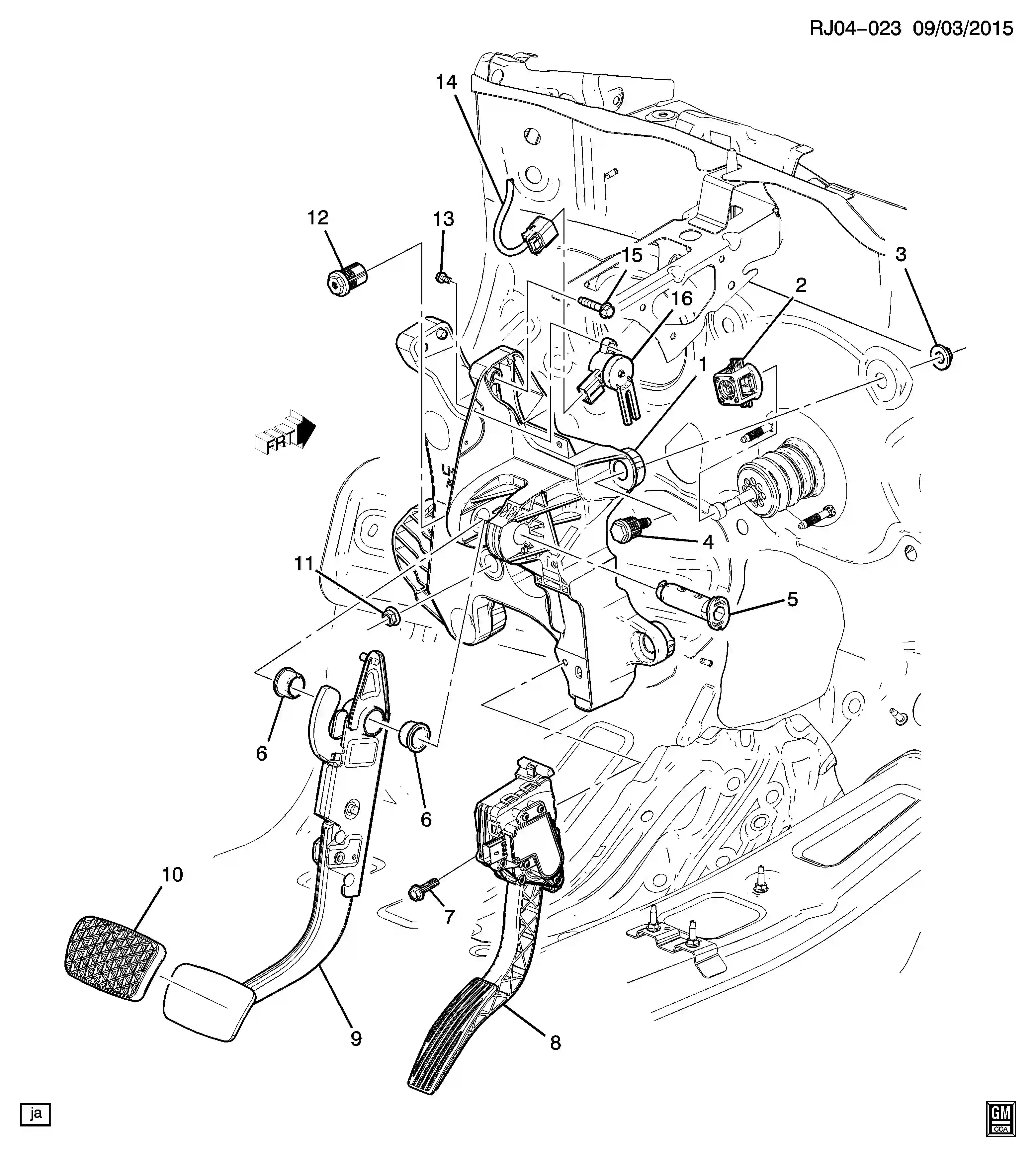 Chevrolet Tracker 3rd Generation Brake pedal (lhd, automatic mhb) parts ...