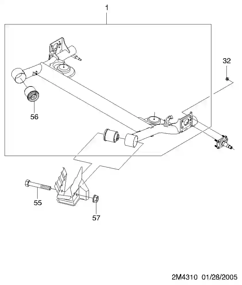 Buy Chevrolet Spark M200 Rear axle (4310) parts online 2005 - 2015 ...