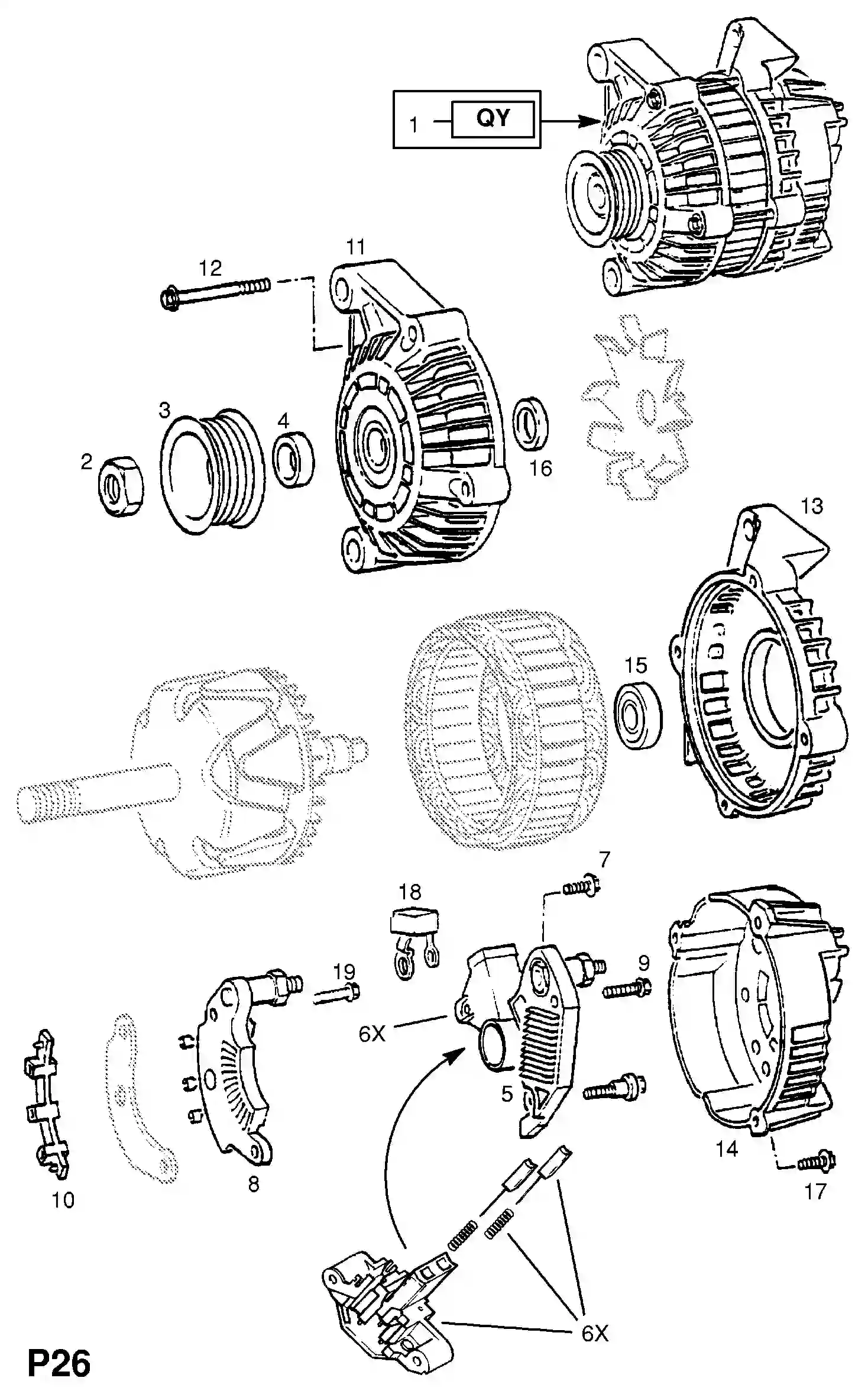 Opel Vectra A Lichtmaschine (fortsetzung) / 14nv[l89], 16sv[2h1], e16nz ...