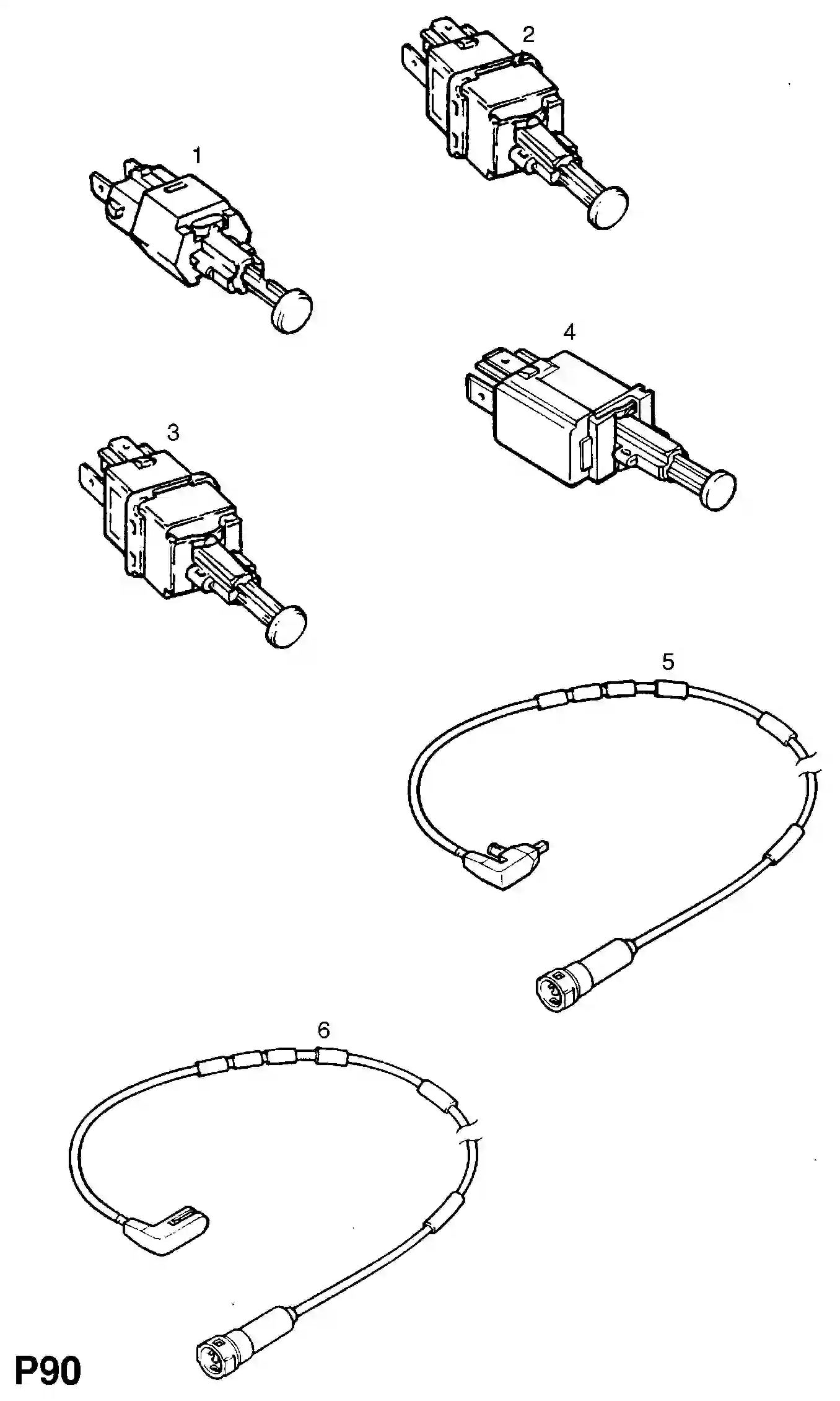 Opel Vectra A Brake lining sensor / for check control parts 1989 - 1995 ...