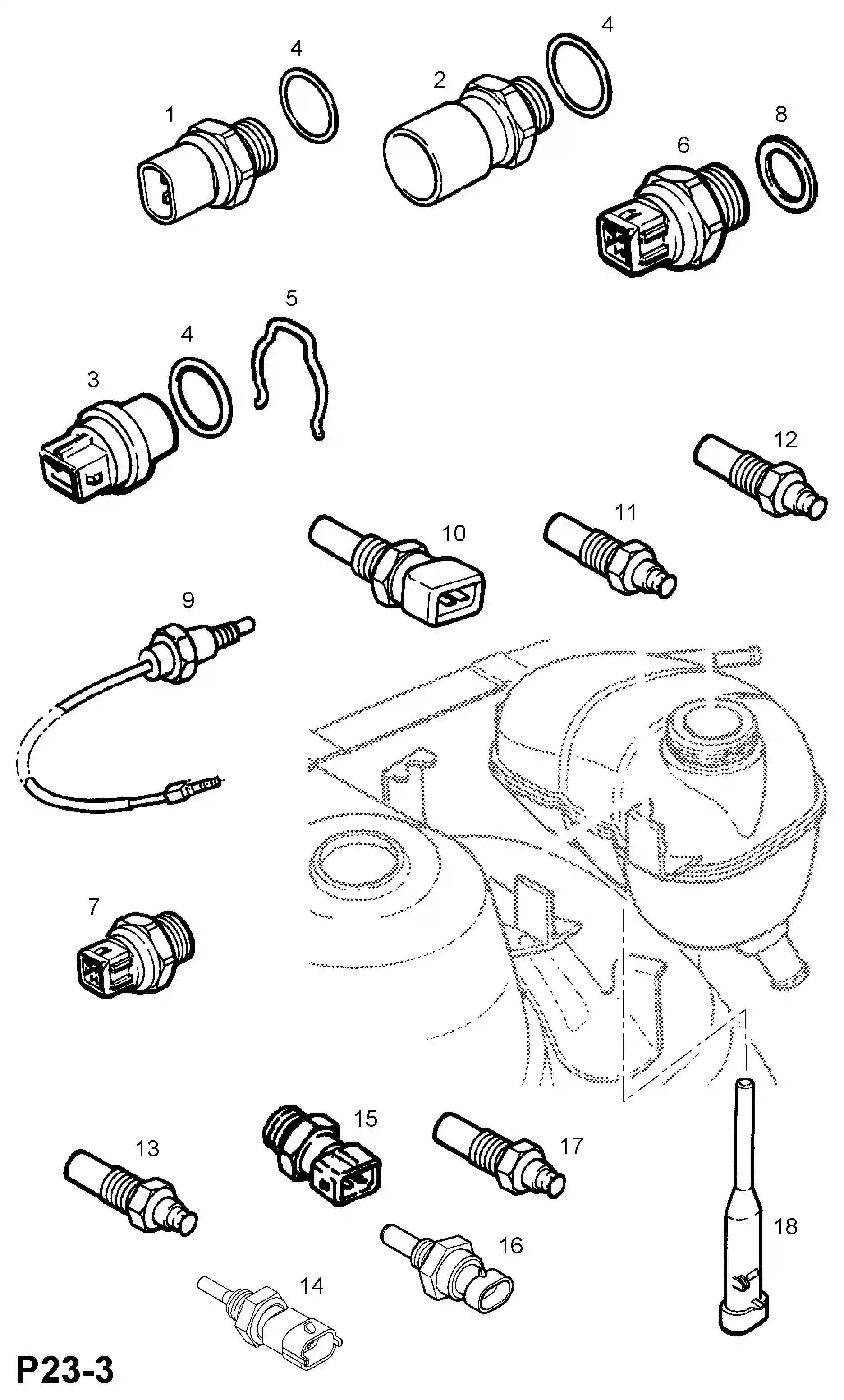 Opel Vectra B Coolant temperature sensor / x17td[lu8] engine parts 1996 ...