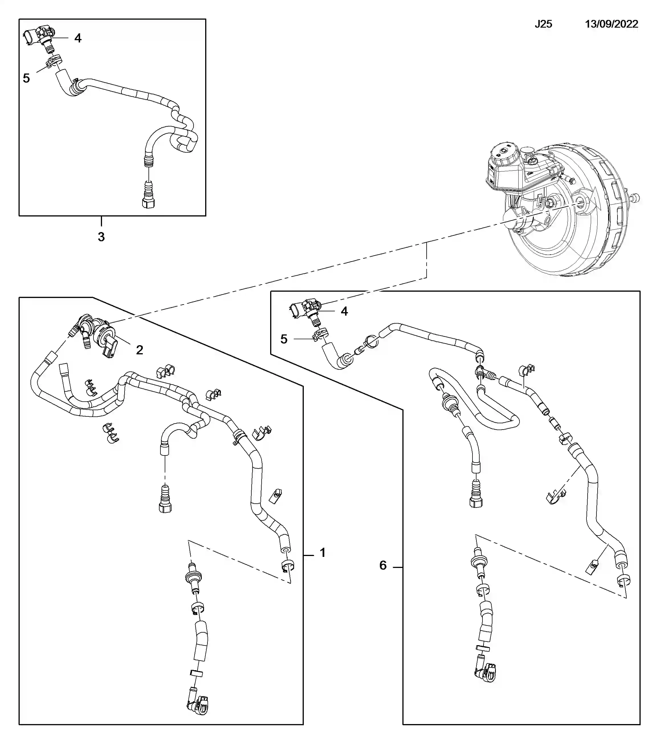 Opel Astra J Brake servo unit vacuum pipe / a16let[llu] petrol engine ...