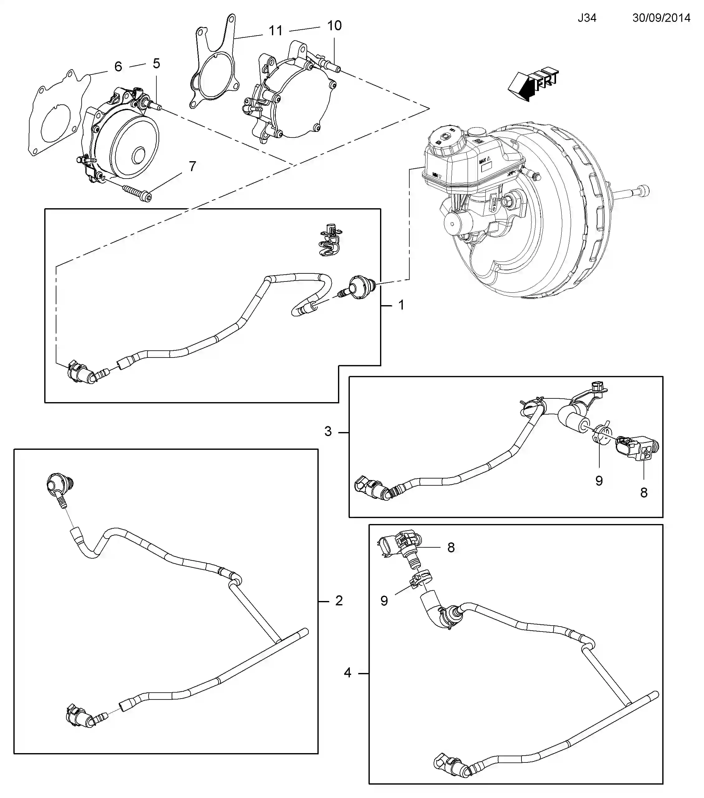 Opel Astra J Brake servo unit vacuum pipe / a20dth[lbs], a20dtr[lby ...