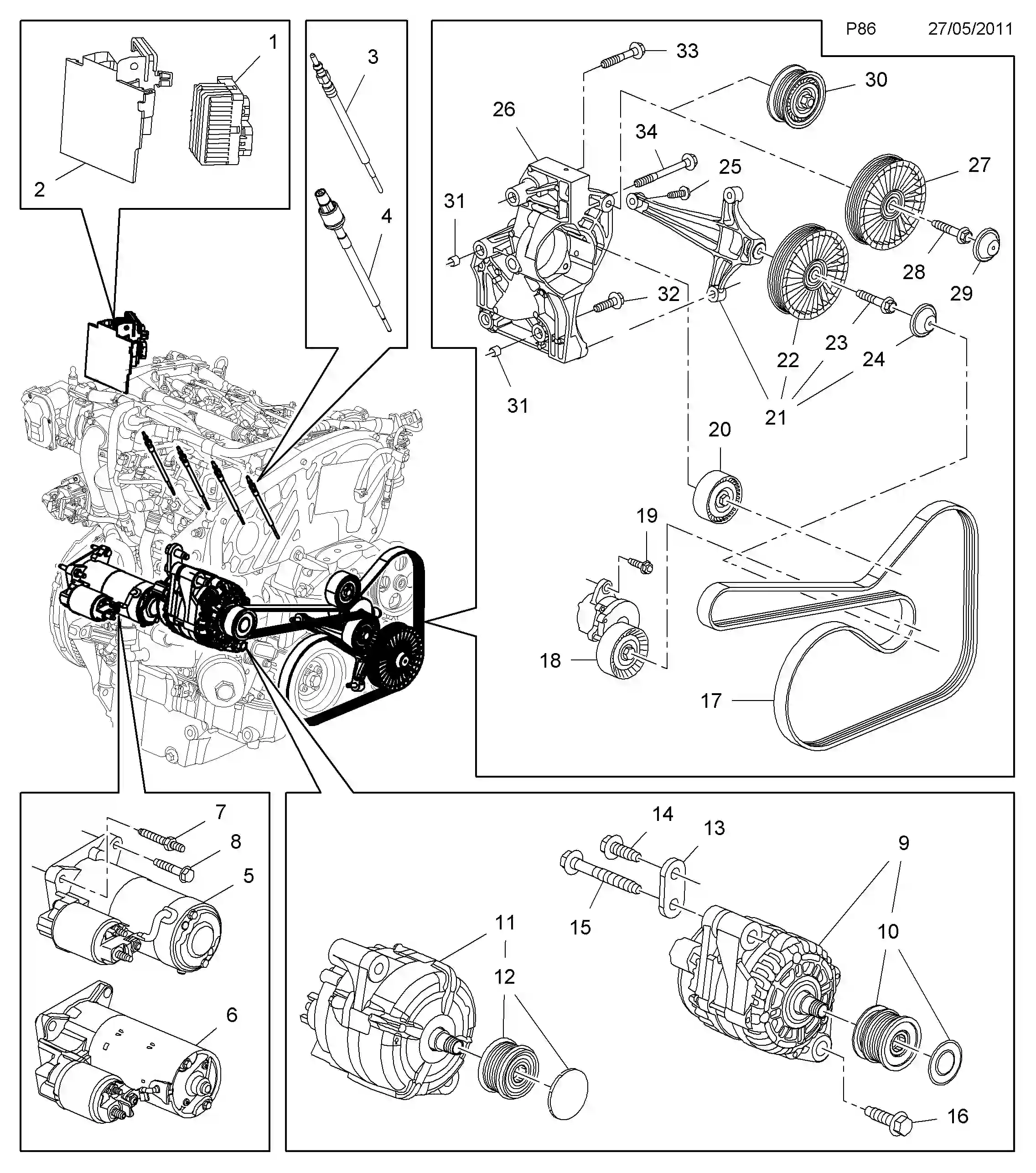 Opel Astra J Alternator / a20dth[lbs], a20dtr[lby], y20dtj[lbx], z20dtj ...