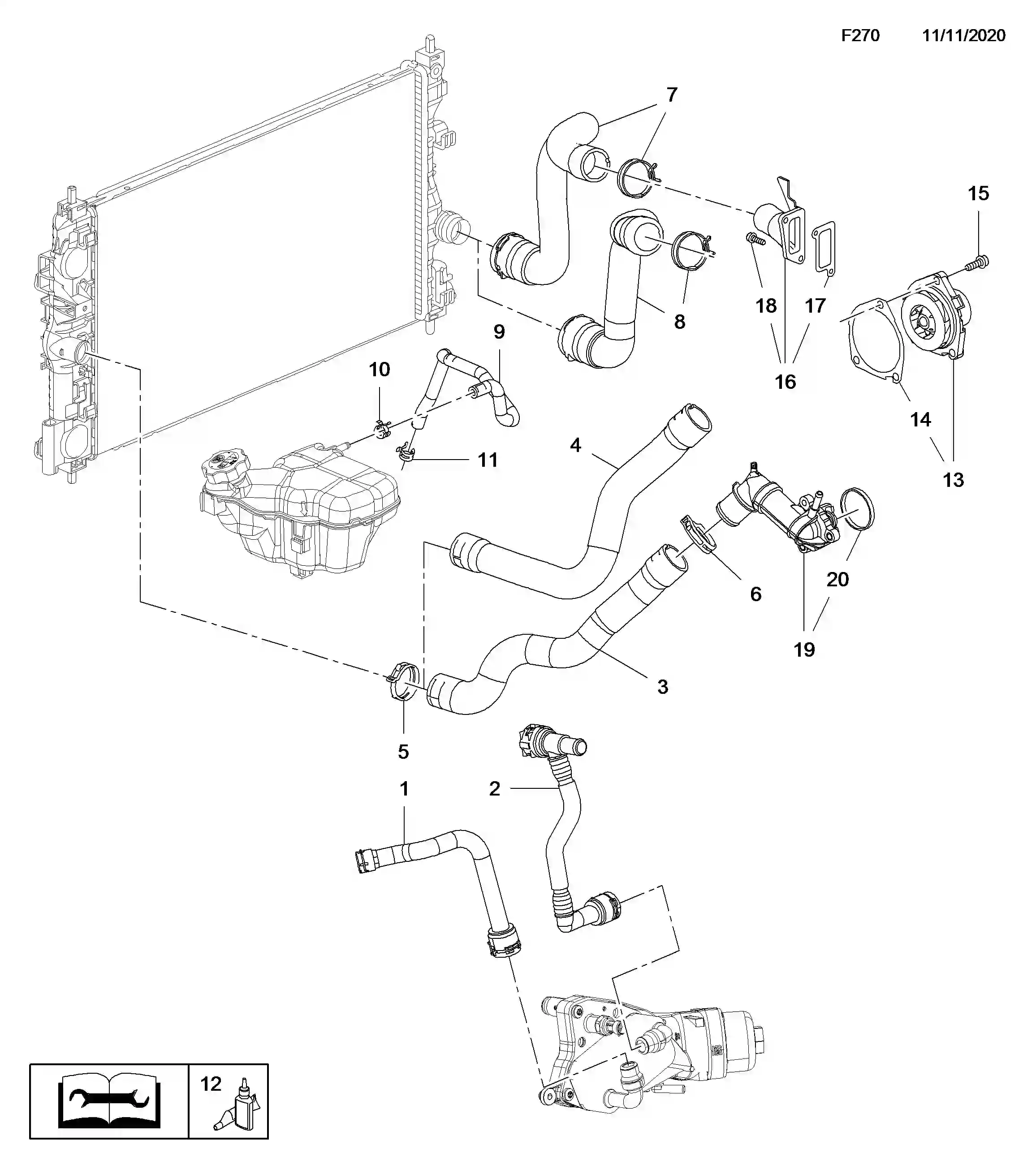 Opel Zafira C Thermostat, housing and water outlet / a20dtl[lbq], a20dt ...