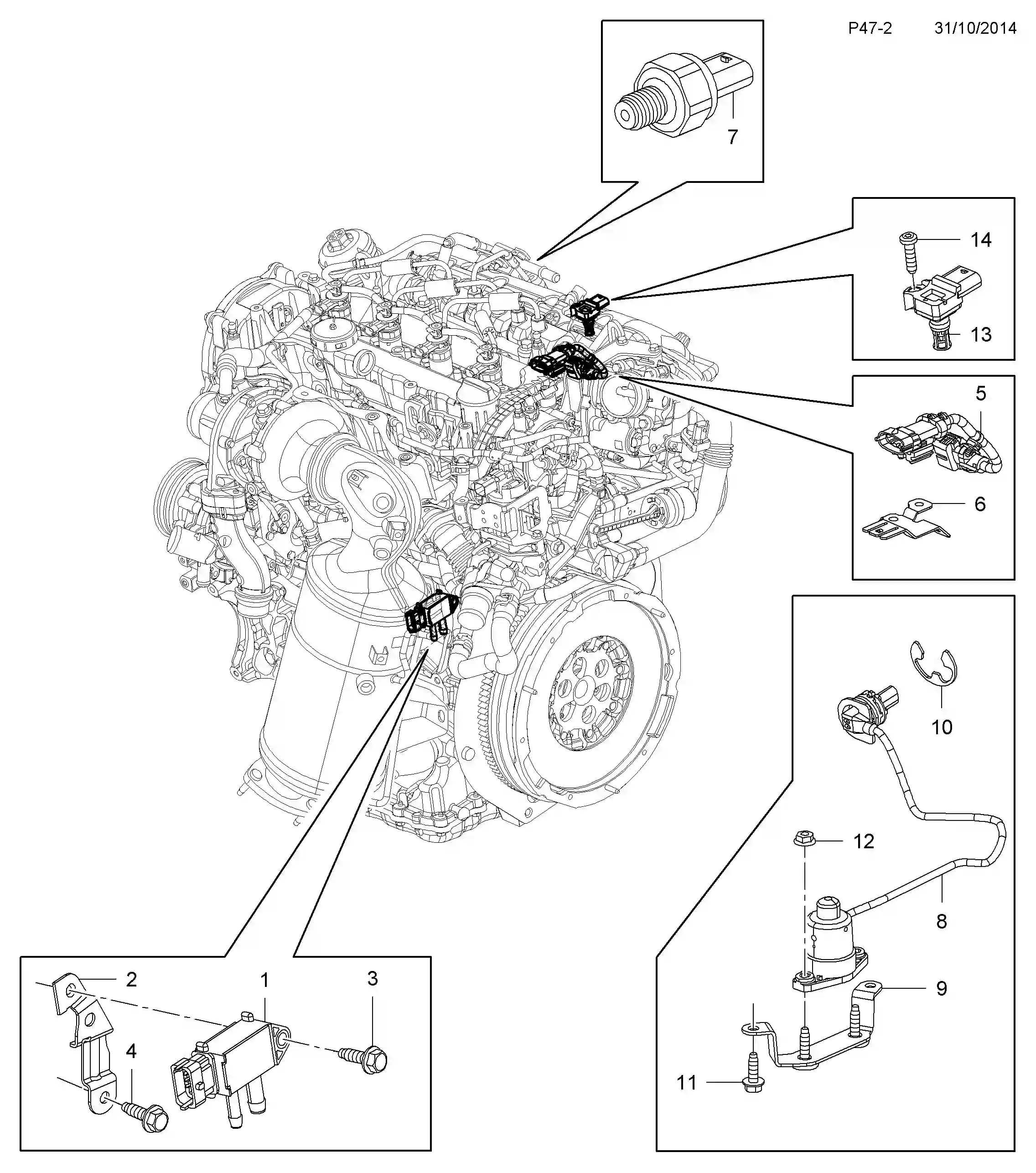 Opel Zafira C Sensoren motor-/getriebeeinheit und motorsteuergeraet ...