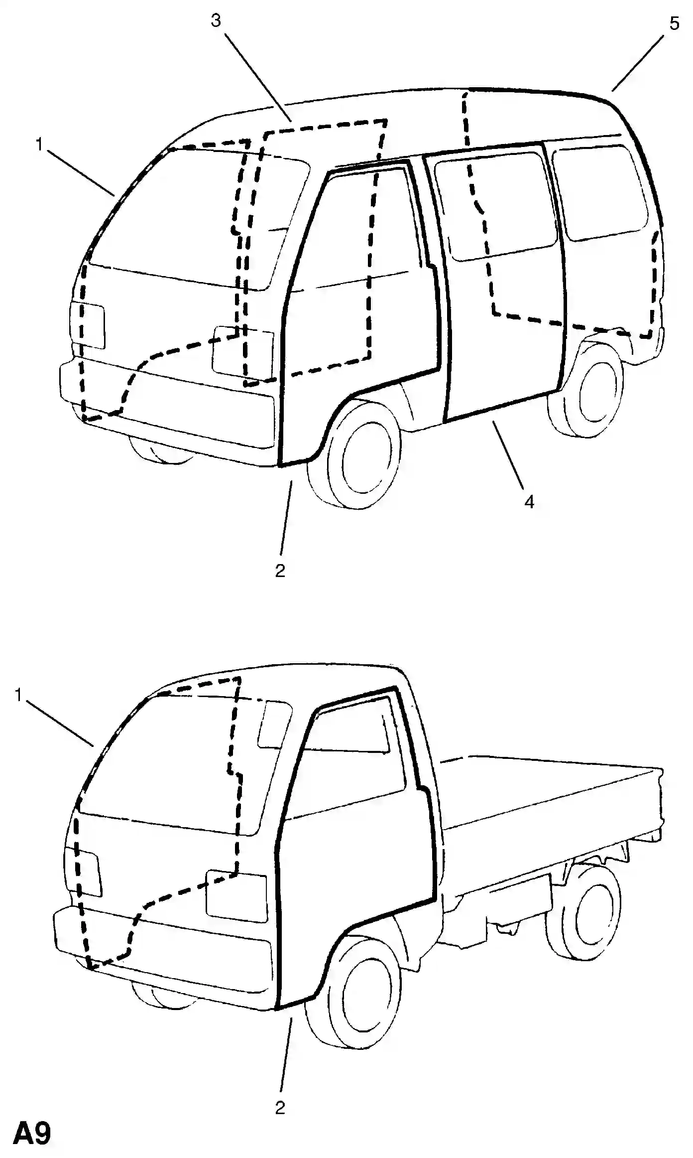 Opel Rascal Side sliding door / model 70 parts 1986 - 1993 | EPC5 Global