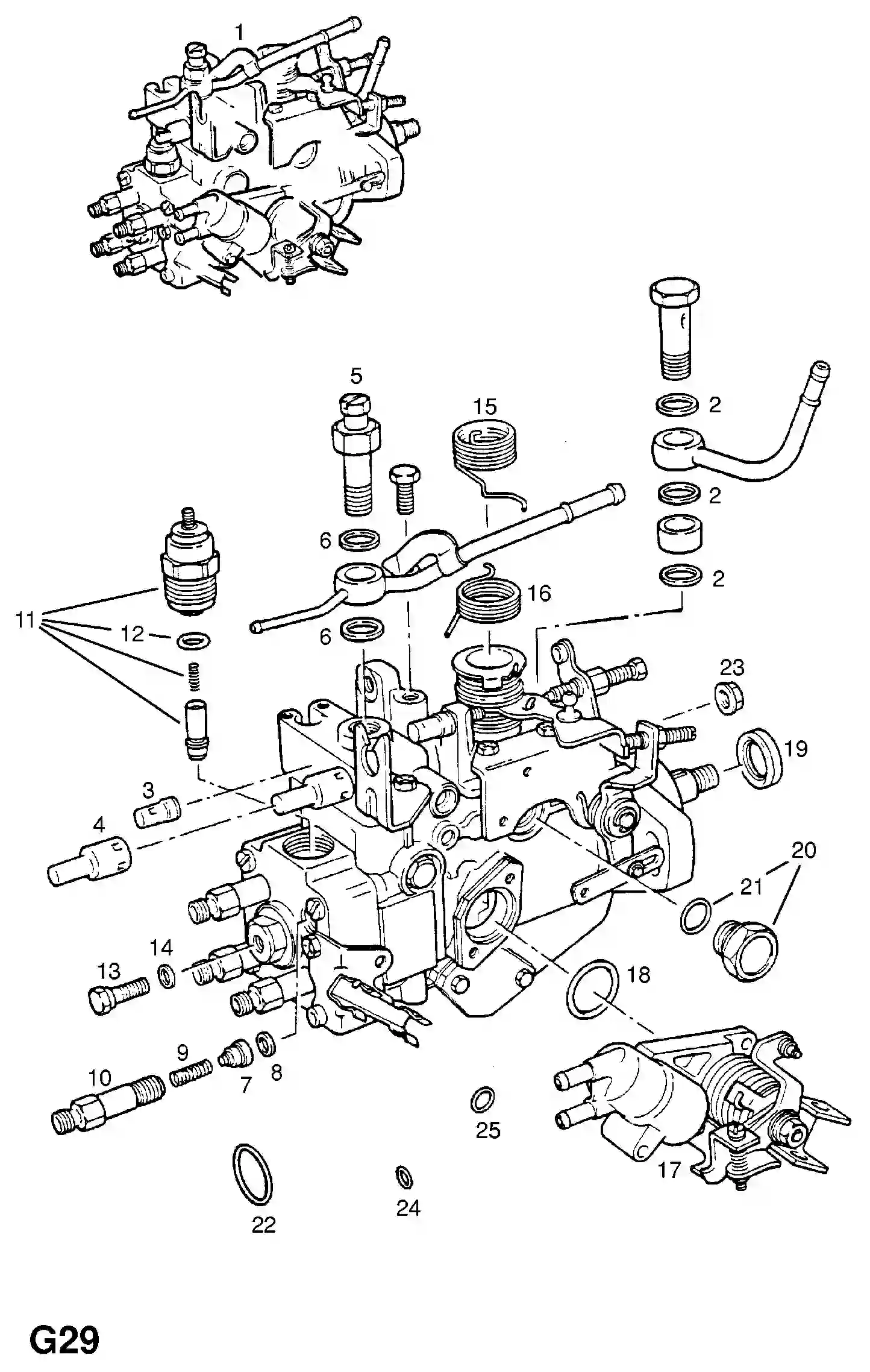 Opel Corsa A Fuel injection pump / 15d[lw1] diesel engine parts 1983 ...