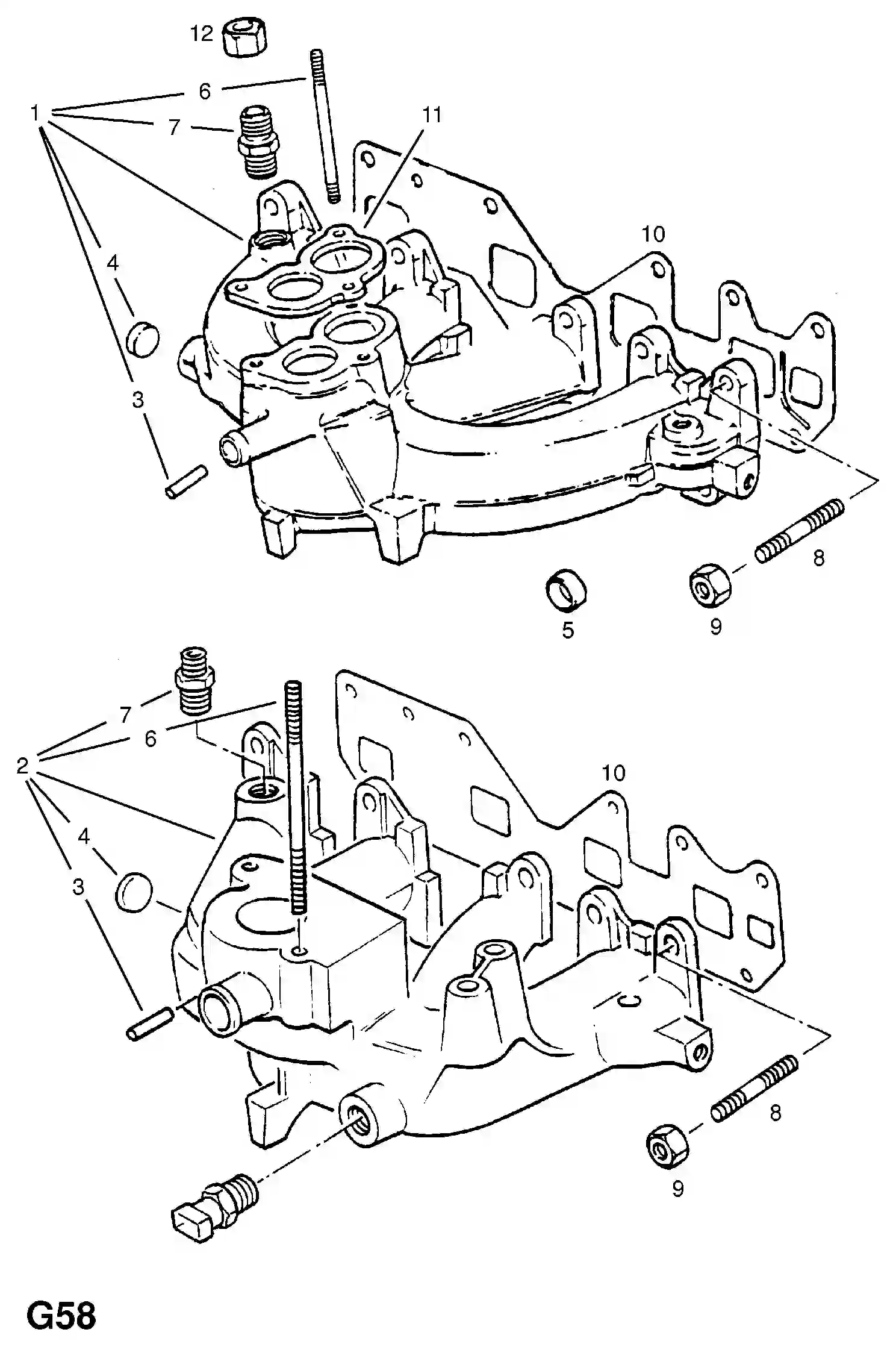 Opel Corsa A Induction manifold (contd.) / 14nv[l89], c14nz[2h6] petrol ...