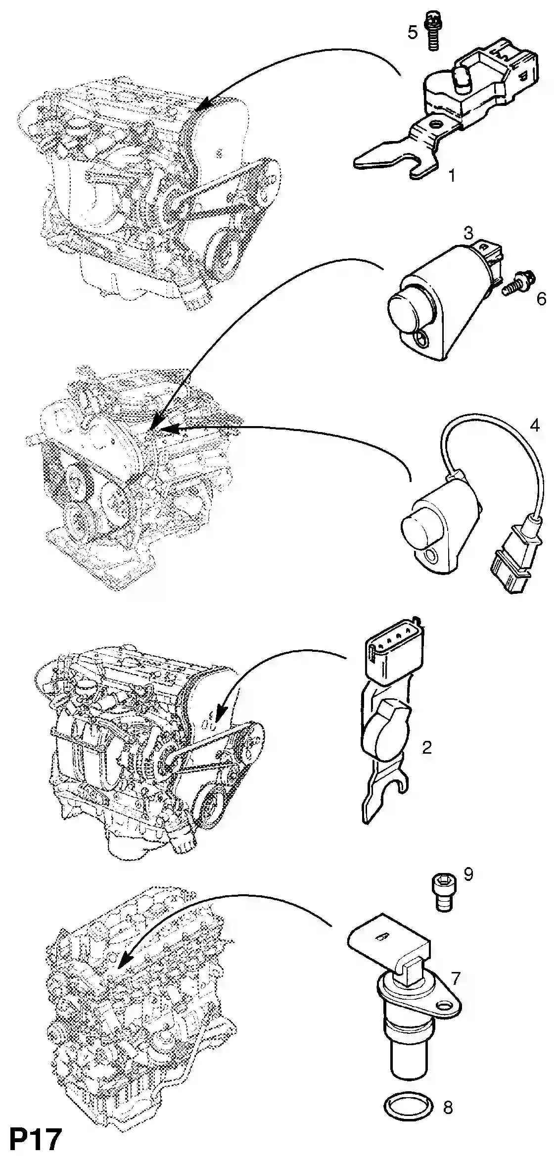 Opel Omega B Camshaft speed sensor / x25xe[l80], y26se[ly9], x30xe[l81 ...