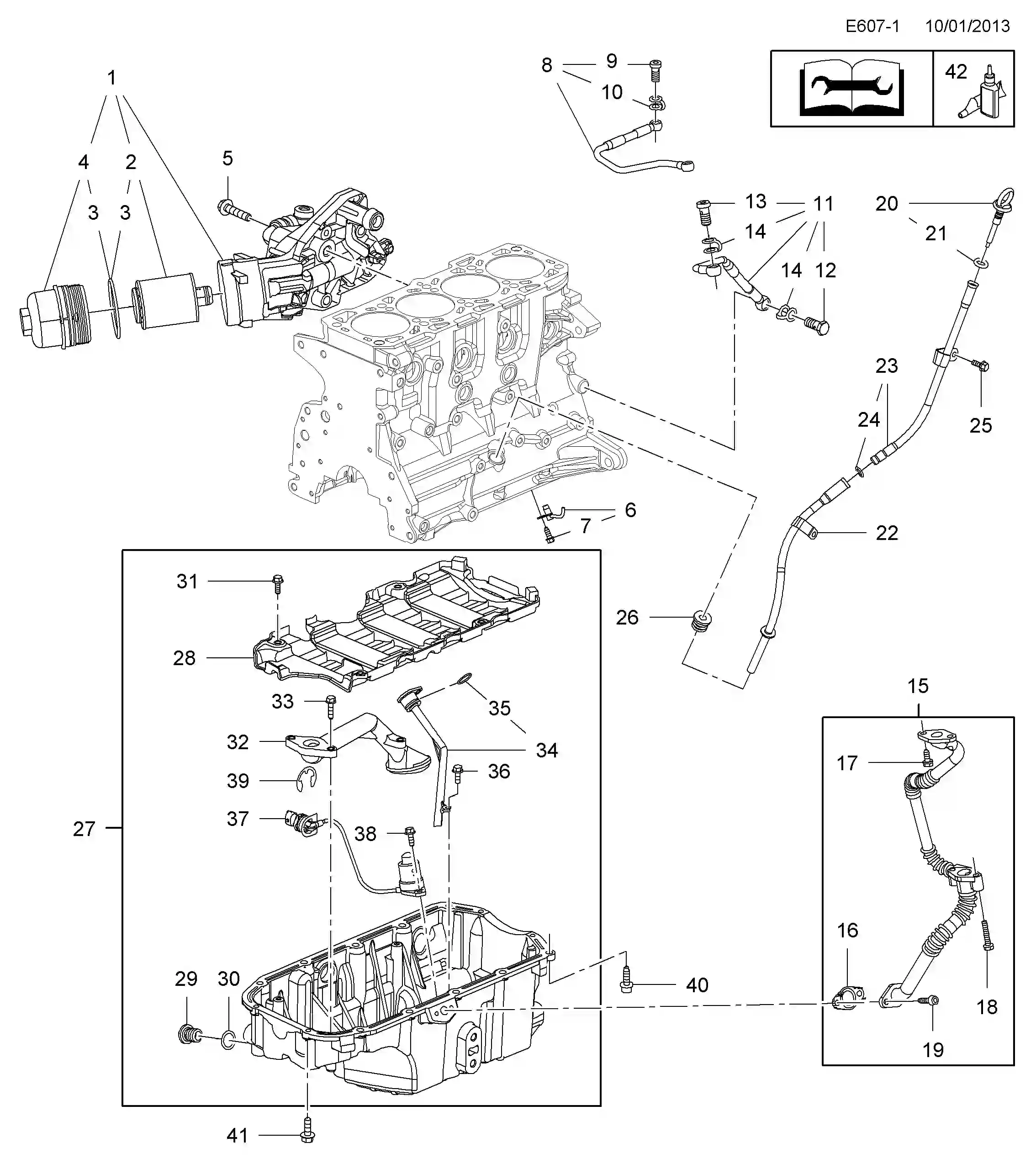 Opel Cascada Oil level indicator / a20dtr[lby] diesel engine parts 2013 ...