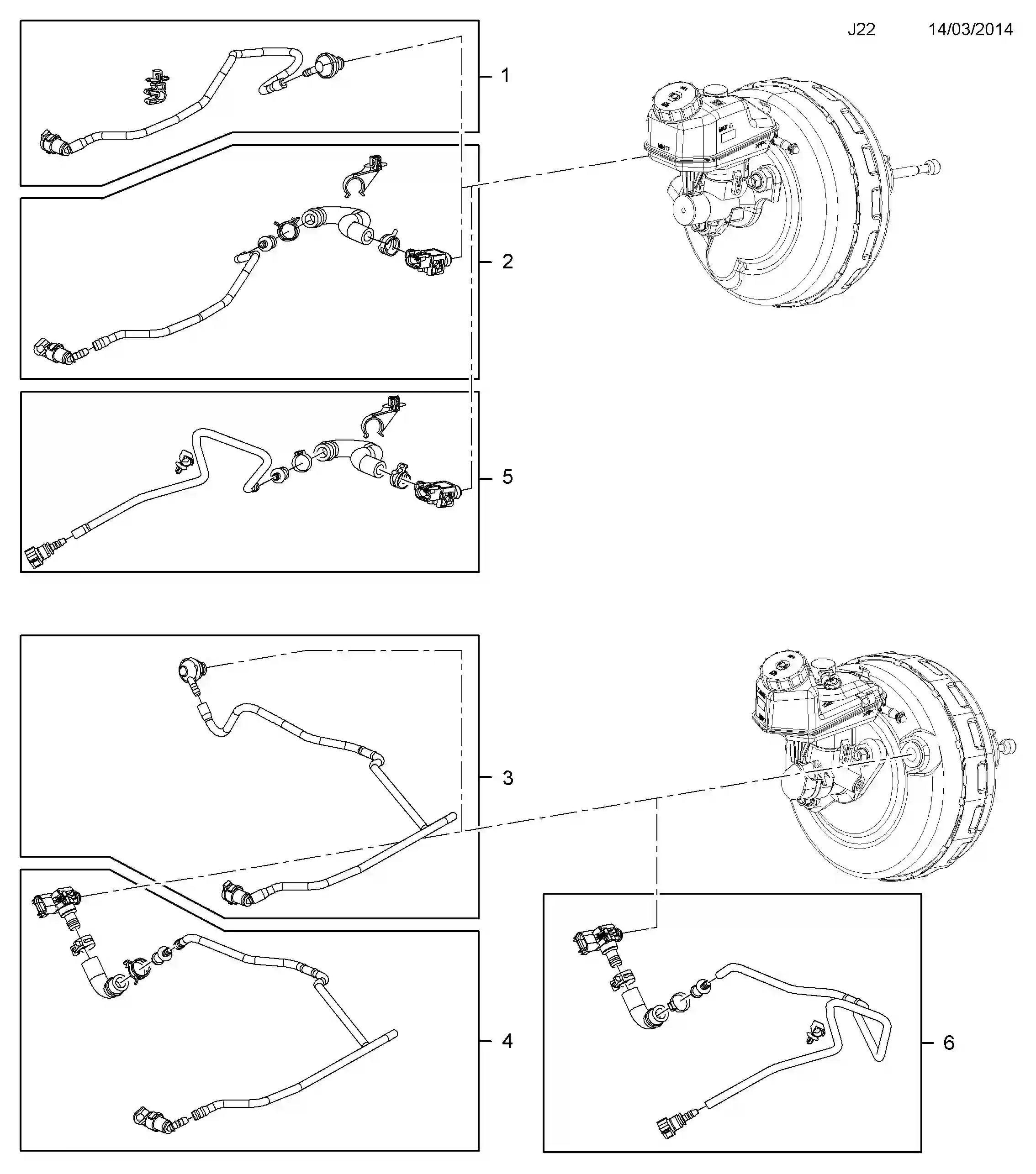 Opel Cascada Brake servo unit vacuum pipe / a20dth[lbs], a20dtr[lby ...