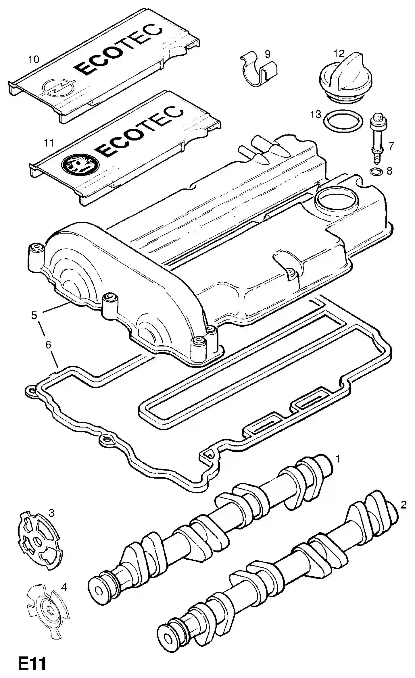 Opel Corsa C Camshaft and case Diagram & OEM Parts (2001 - 2011 Global ...