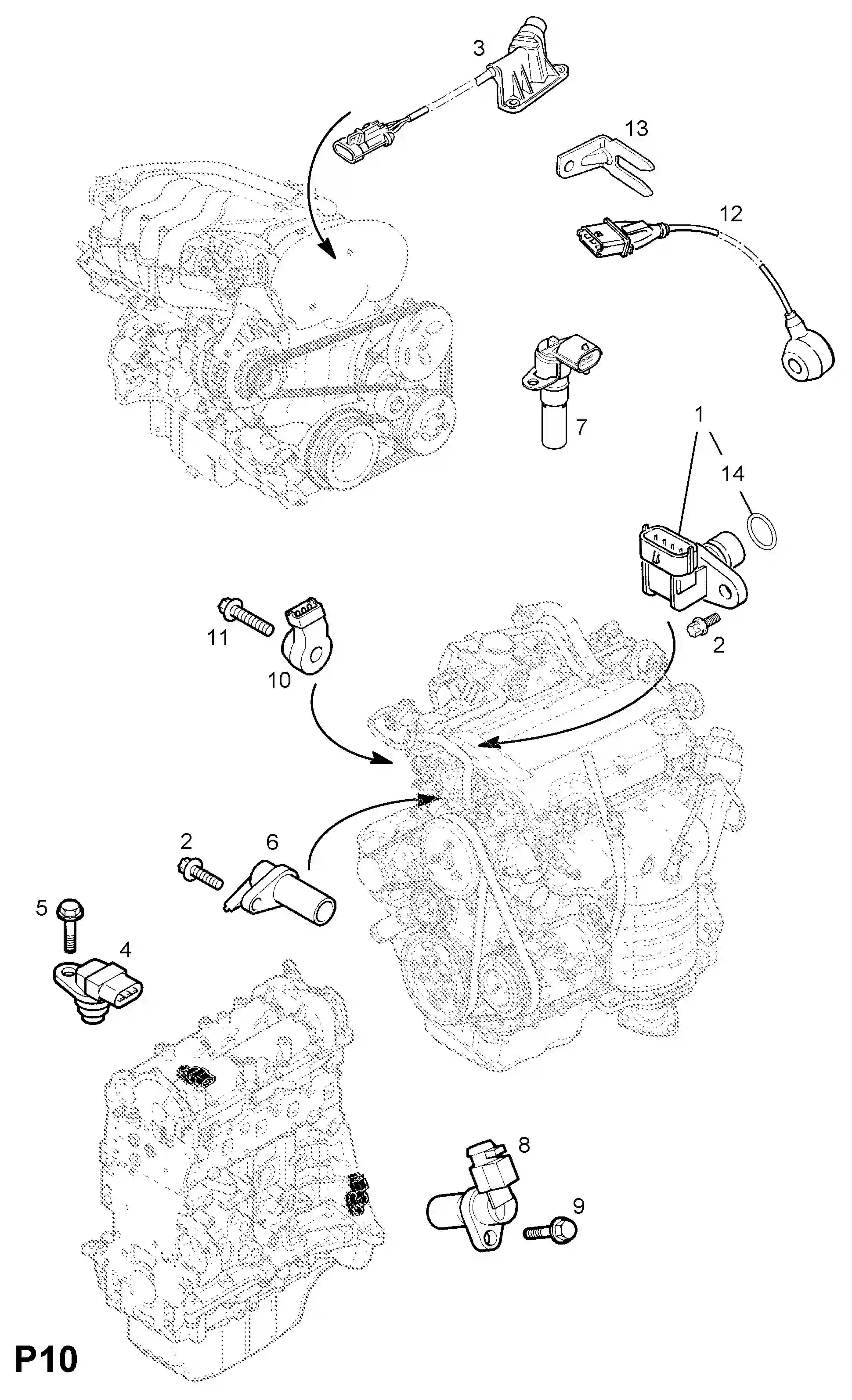 Opel Tigra B Knock limit sensor / z14xep[lj2] petrol engine parts 2004 ...