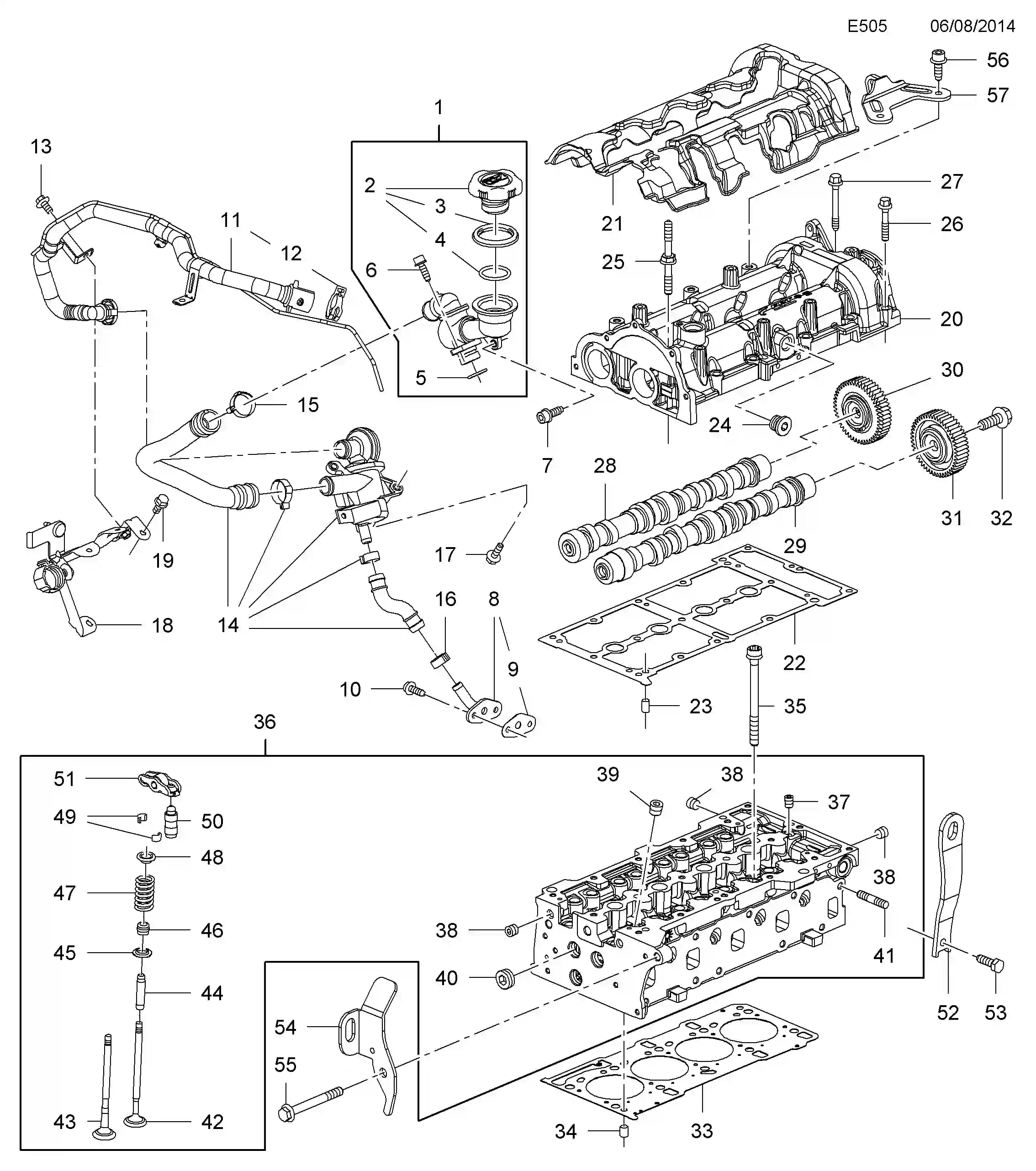 Opel Corsa E Camshaft and case Diagram & OEM Parts (2015 - 2019 Global ...