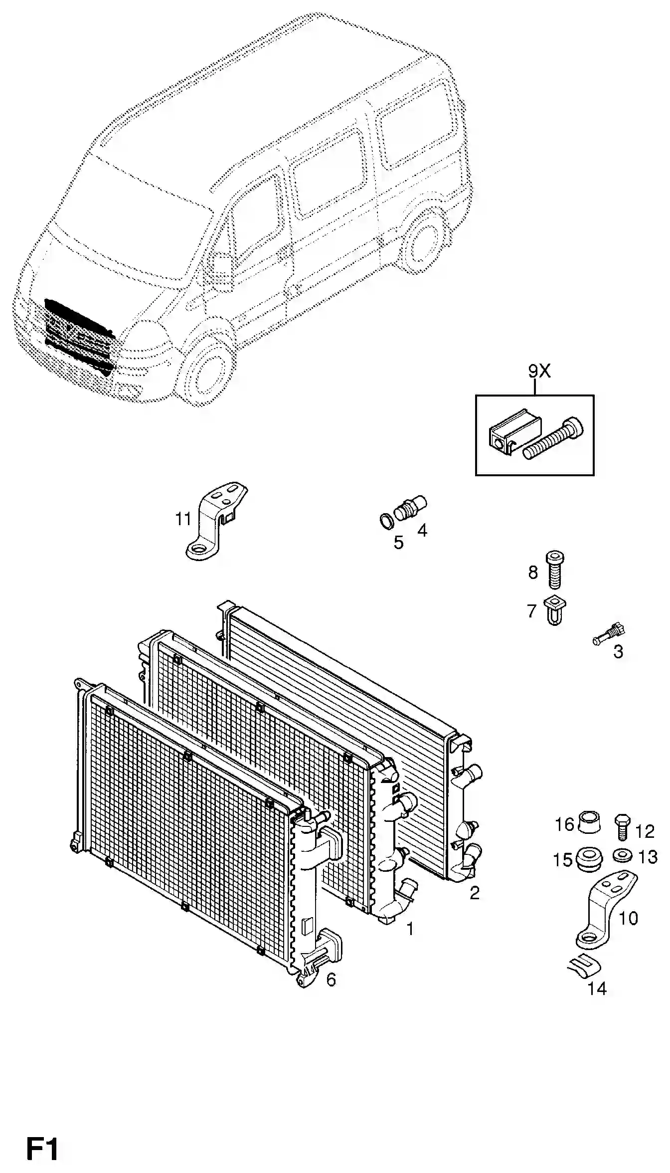 Vauxhall Movano A Radiator (exchange) / 25d - s8u-772 diesel engine ...