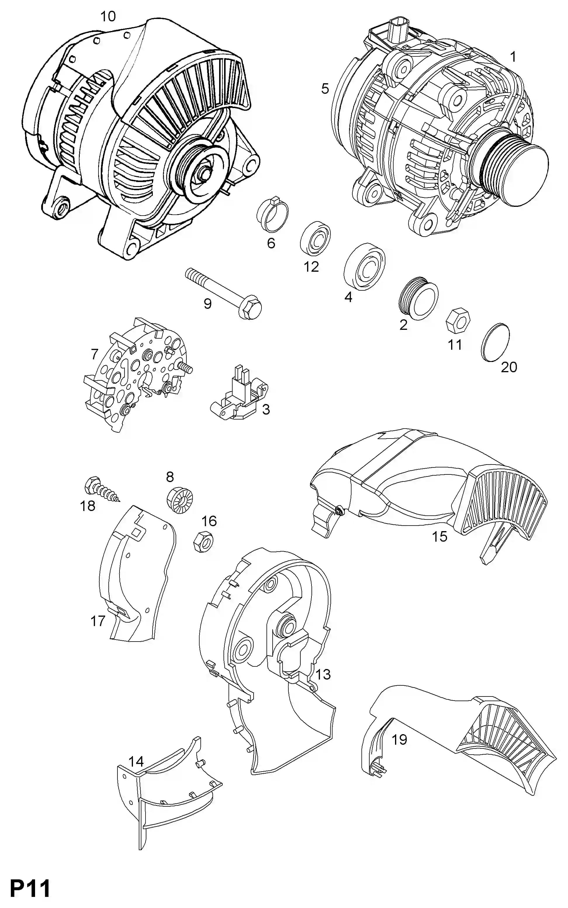 Vauxhall Vectra C Alternator / z28nel[ldq], z28net[lp9] petrol engines ...