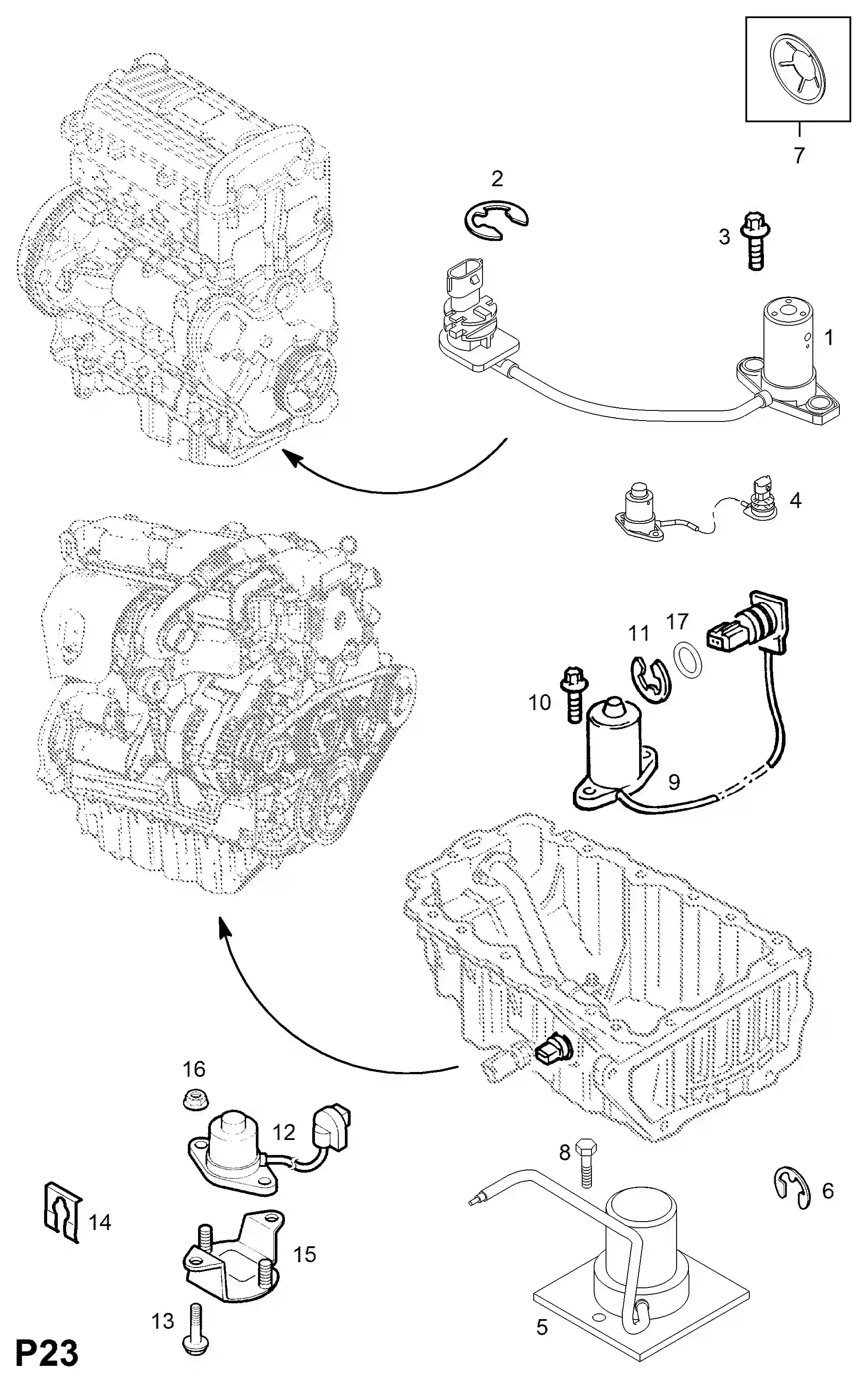 Opel Vectra C Oil level sensor (contd.) / z28nel[ldq], z28net[lp9 ...
