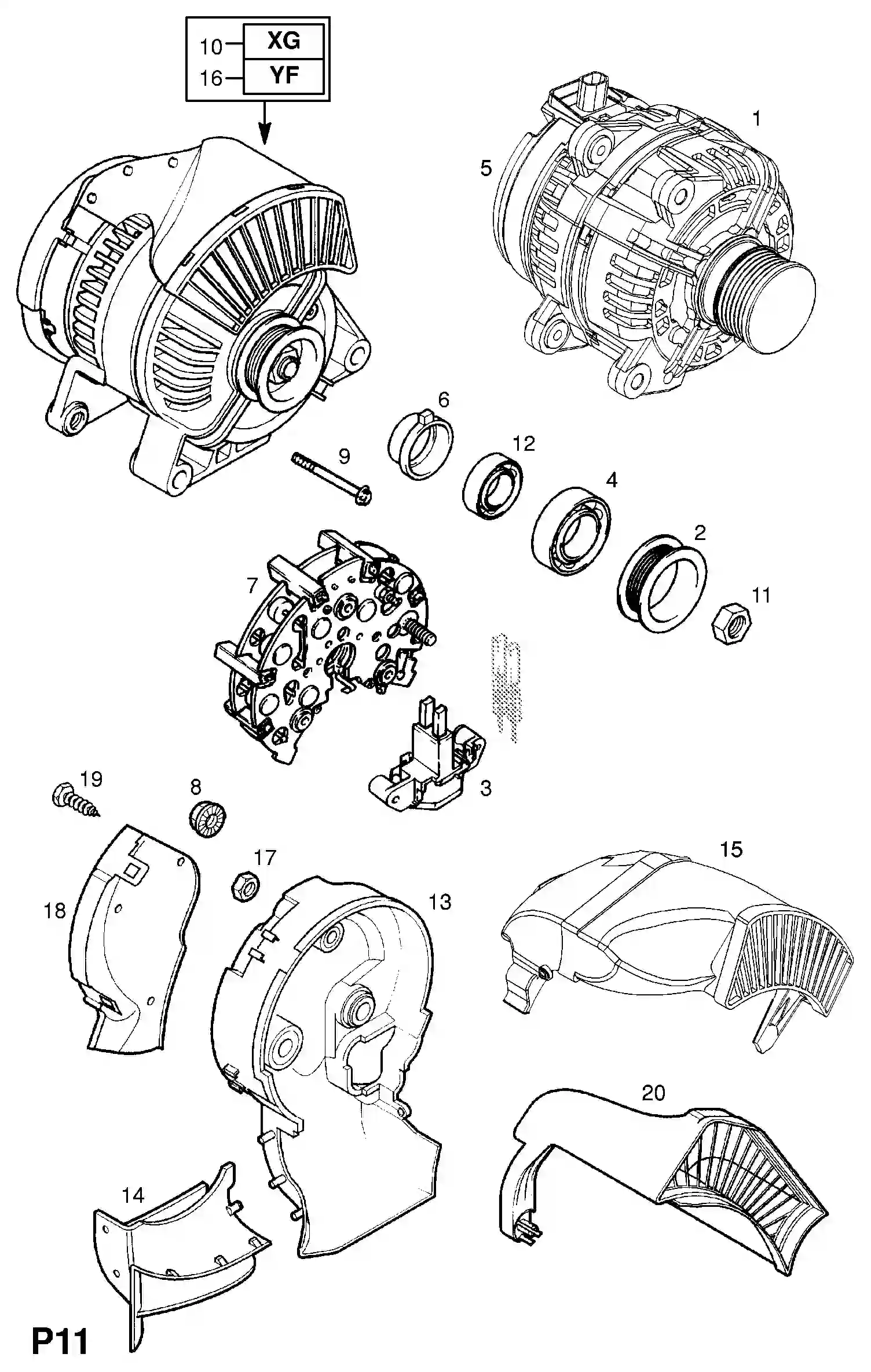 Opel Signum Alternator (contd.) / z28nel[ldq], z28net[lp9] petrol ...