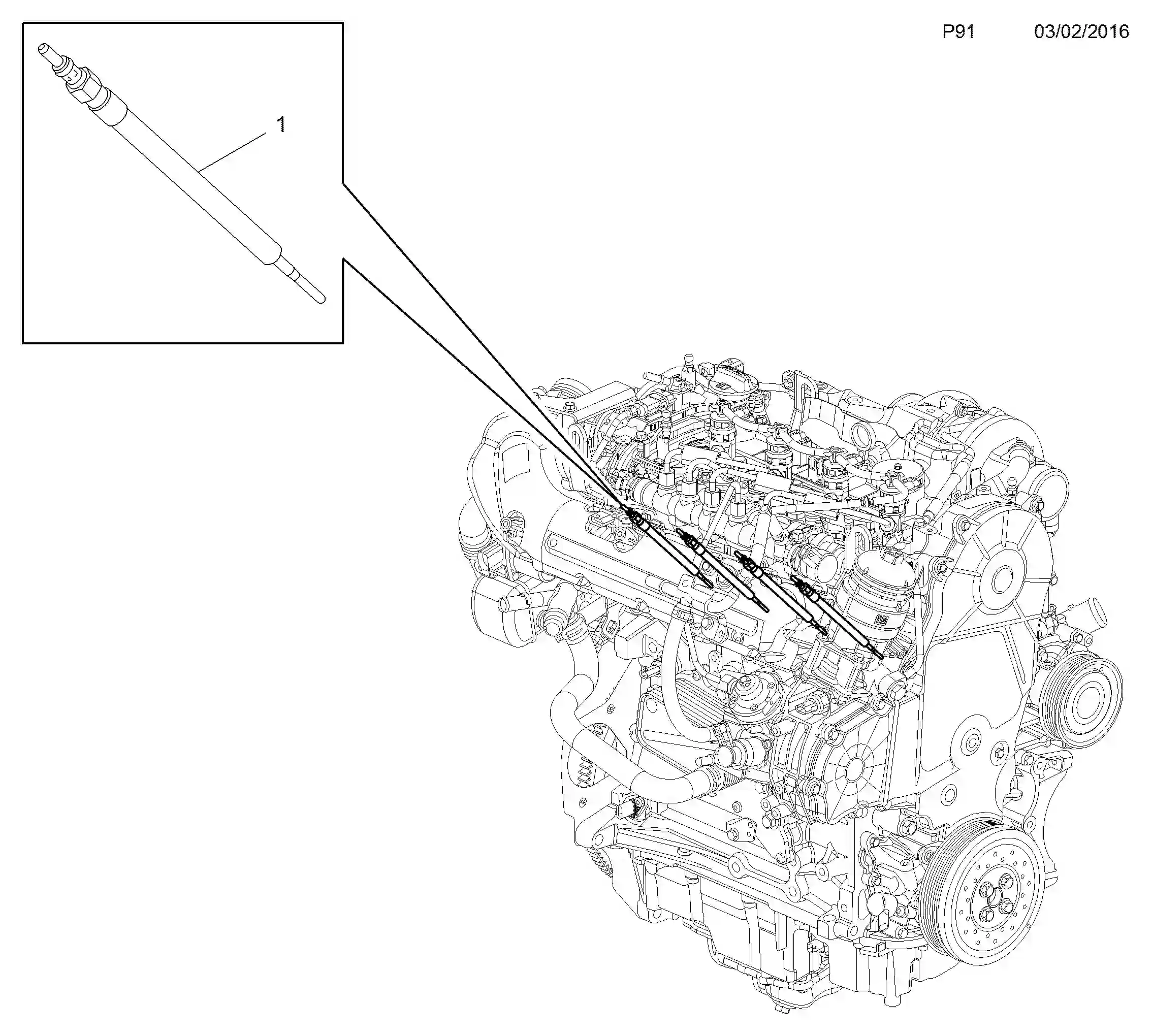 Opel Insignia B Glow plug / b20dth[lfs], d20dth[lfs], d20dtr[lfo ...