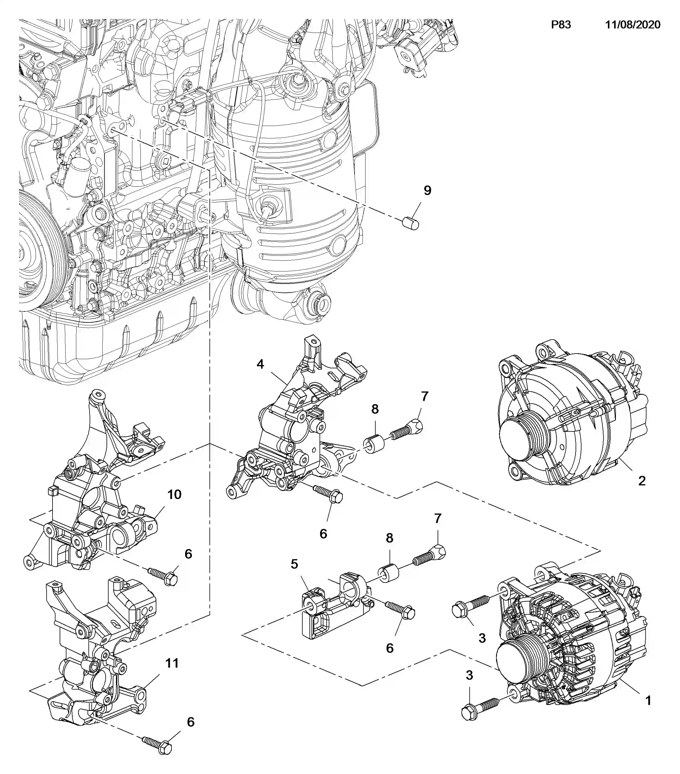 Opel Crossland X Alternator / b16dt[lek], b16dth[ldi] diesel engines ...