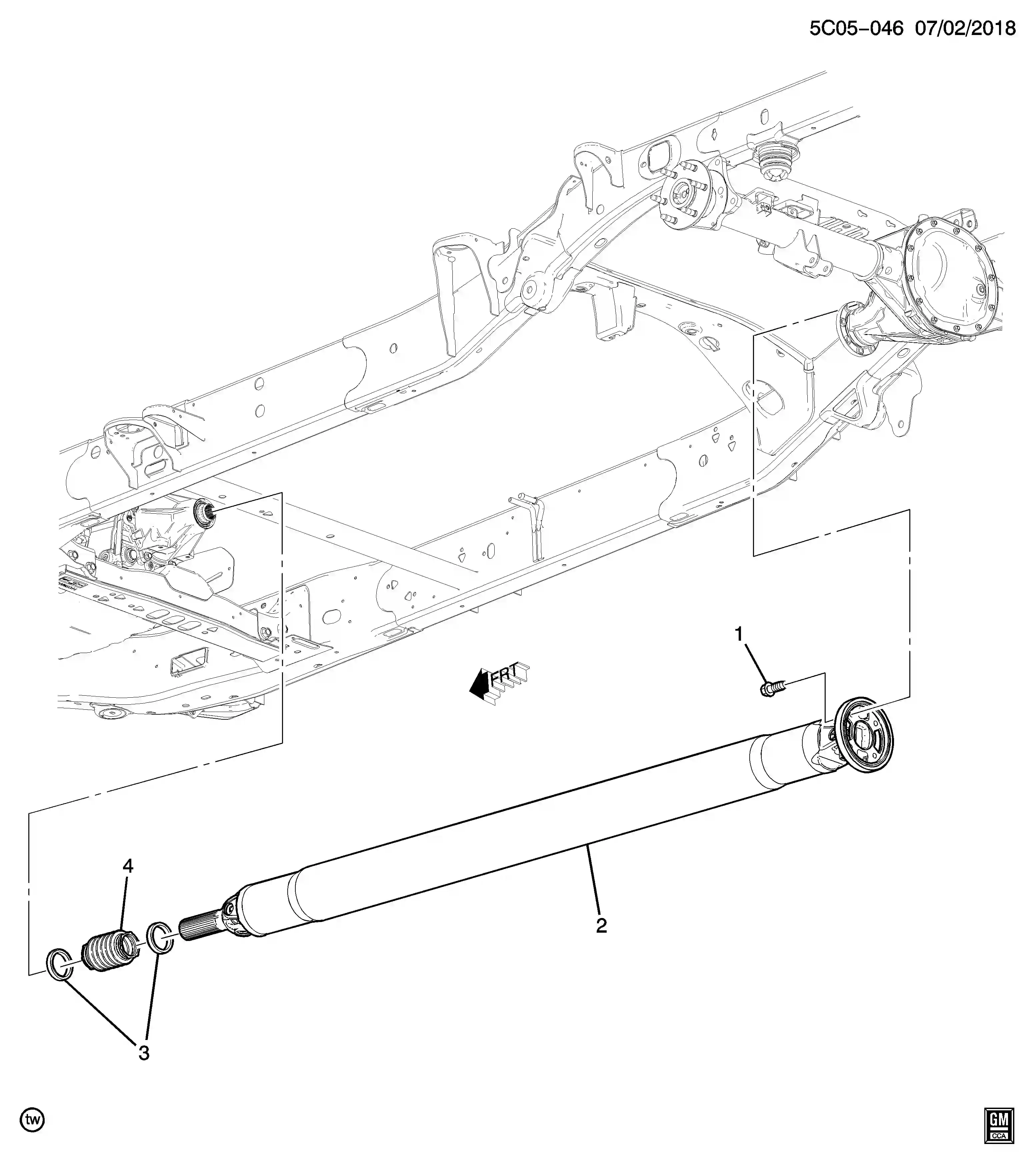 Chevrolet Tahoe 5th Generation Prop shaft mounting/rear axle (one piece ...