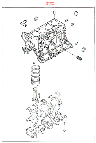SHORT ENGINE ASSY (SOHC), SOHC HYUNDAI ATOS PRIME 99 (1999-2000)