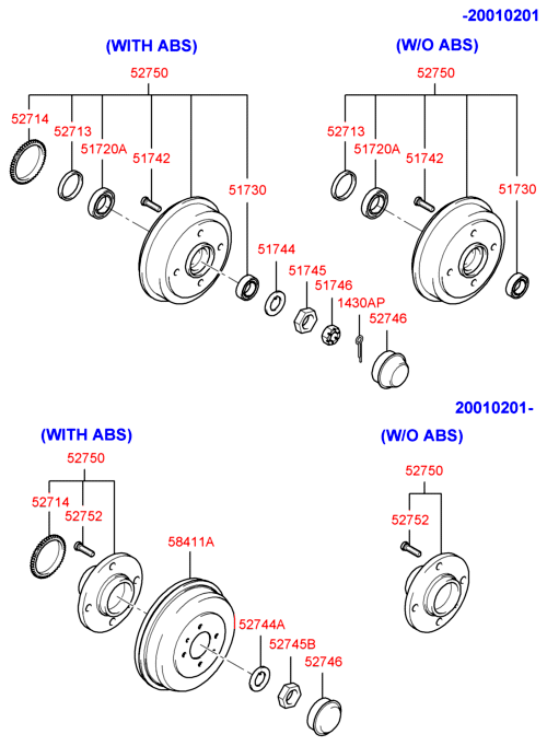 Ступица заднего колеса HYUNDAI ATOS PRIME 99 (1999-2000)