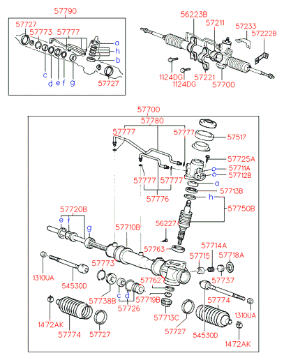 POWER STEERING GEARBOX HYUNDAI ATOS PRIME 99 (1999-2000)