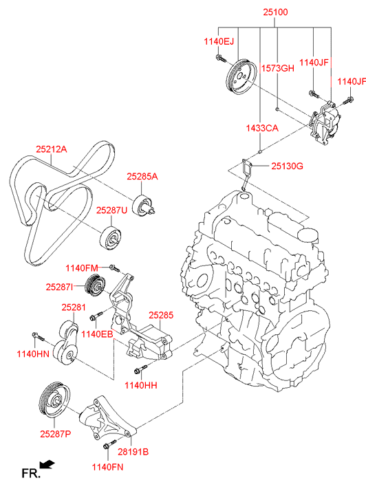冷却液泵 HYUNDAI IX35/TUCSON 11 (CZECH PLANT-EUR) (2011-2013)