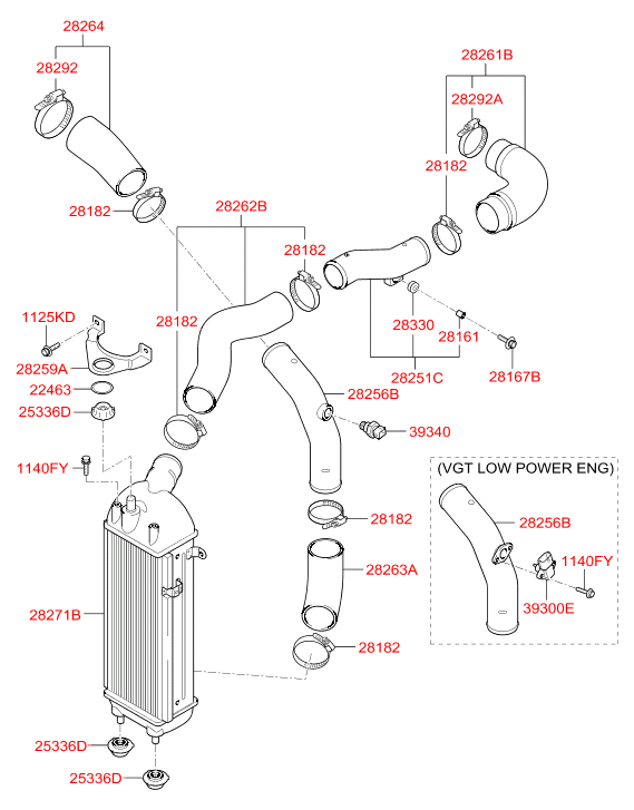Турбокомпрессор и охладитель воздуха HYUNDAI IX35/TUCSON 11 (CZECH PLANT-EUR) (2011-2013)