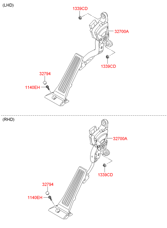 加速踏板 HYUNDAI IX35/TUCSON 11 (CZECH PLANT-EUR) (2011-2013)