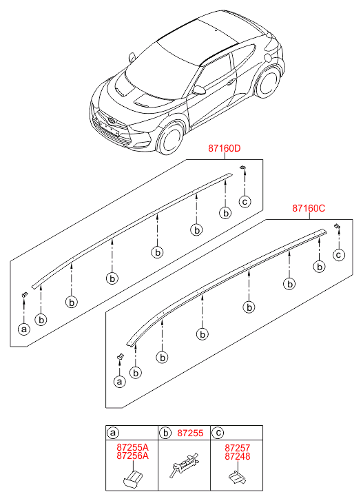 车顶装饰件和后扰流板 (01/03) HYUNDAI VELOSTER 11 (2011-2014)