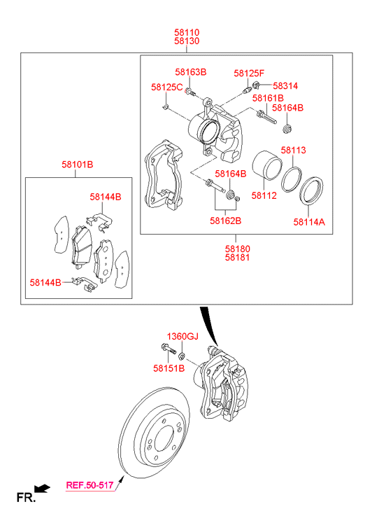 Тормозной механизм переднего колеса HYUNDAI ELANTRA 14 (2013-2015)