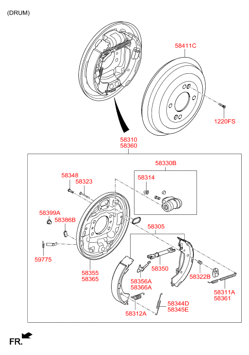 тормозной механизм заднего колеса (02/02) HYUNDAI ELANTRA 14 (2013-2015)