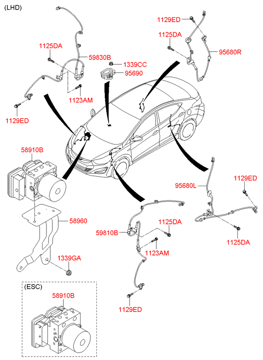гидроблок тормозной системы (01/02) HYUNDAI ELANTRA 14 (2013-2015)