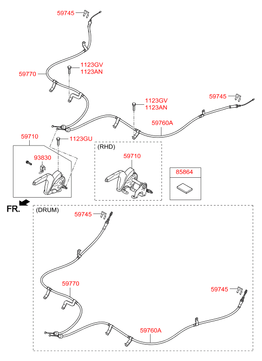 система стояночного тормоза HYUNDAI ELANTRA 14 (2013-2015)