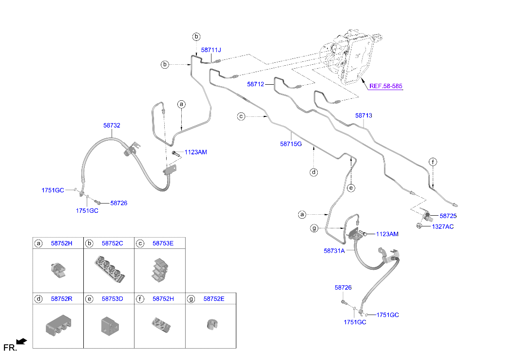 Hyundai Ioniq 5 Brake fluid line parts 2021 - 2024 | EPC Australia