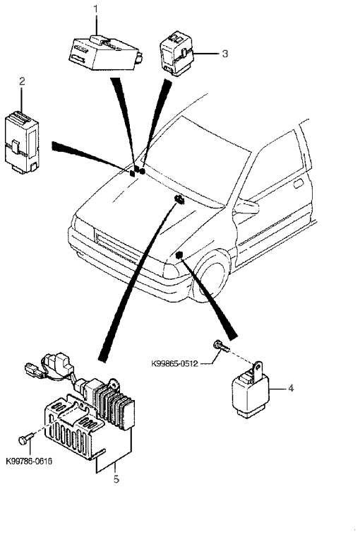 RELAYS & UNIT KIA PRIDE 90 (UK) (1997-1998) [Europe]