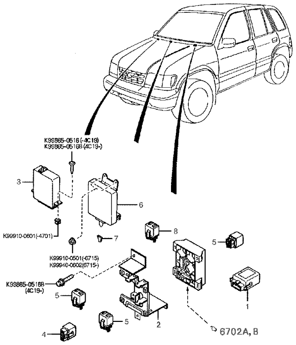RELAYS & UNIT KIA SPORTAGE 94 (19941997) [CIS]