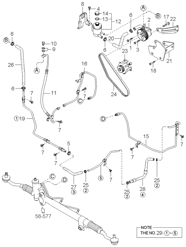 POWER STEERING OIL PUMP KIA SORENTO 02 (20022006) [호주]