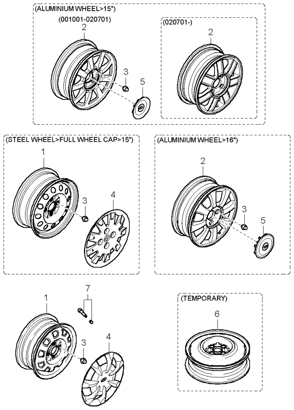WHEEL & CAP KIA MAGENTIS 01 (2000-2005) [Kanada]