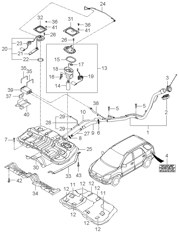 TANK FUEL KIA SPORTAGE 04 SEP.2006 (20042006) [Europa]