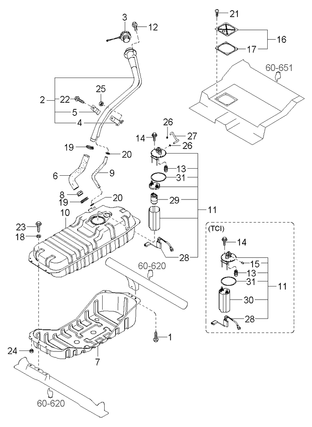TANK FUEL KIA SORENTO 02 (20022006) [CIS]