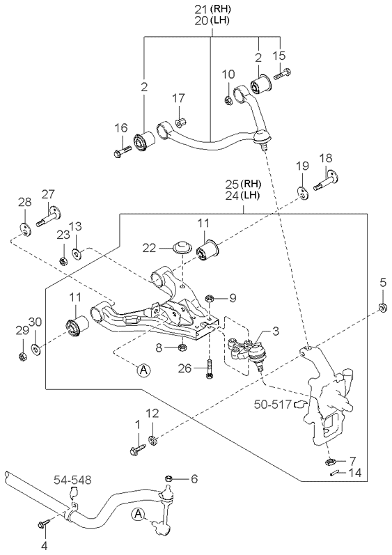 ARM FRONT LOWER & UPPER SUSPENSION KIA SORENTO 02 (20022006) [CIS]
