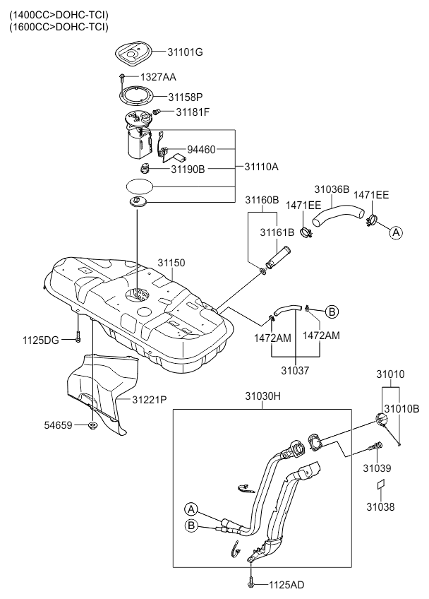 FUEL SYSTEM (02/04) KIA VENGA 10 (CZECH PLANTEUR) (20092011) [Europe]