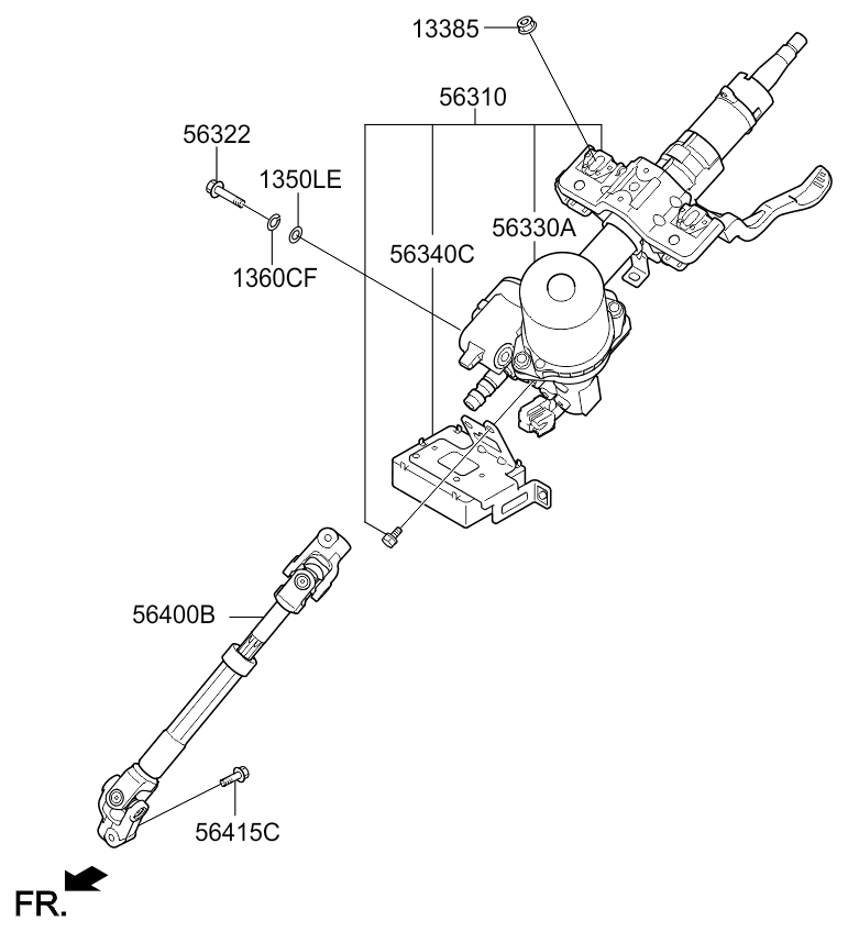 STEERING COLUMN & SHAFT KIA RIO 15 (2014) [Europe]
