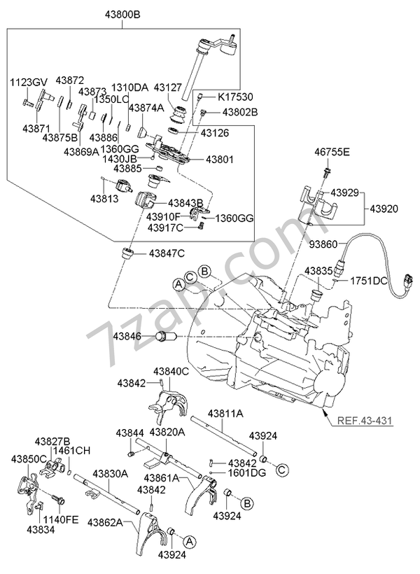 GEAR SHIFT CONTROL MANUAL KIA PICANTO 04 SEP.2006 (2004) [General]