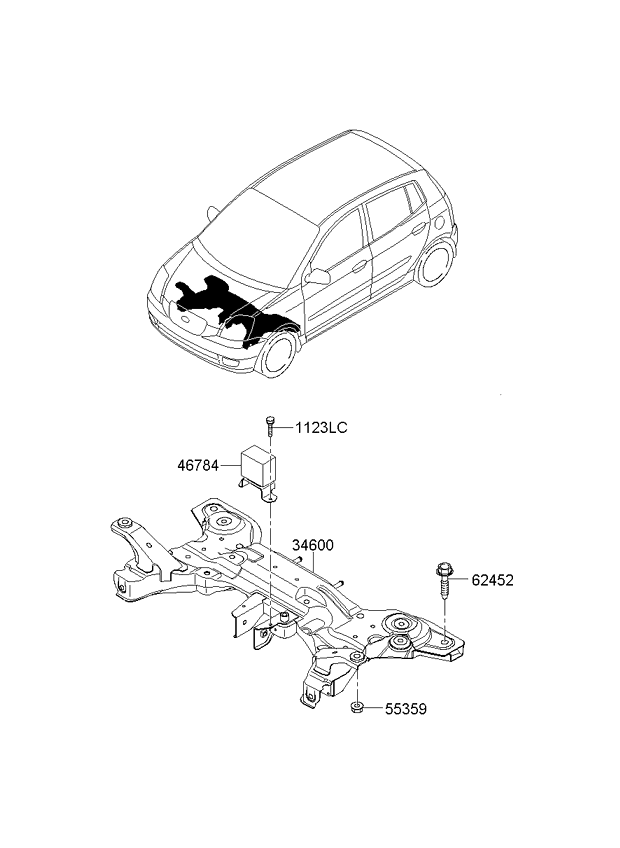 FRONT SUSPENSION CROSSMEMBER KIA PICANTO 04 SEP.2006 (2004) [General]