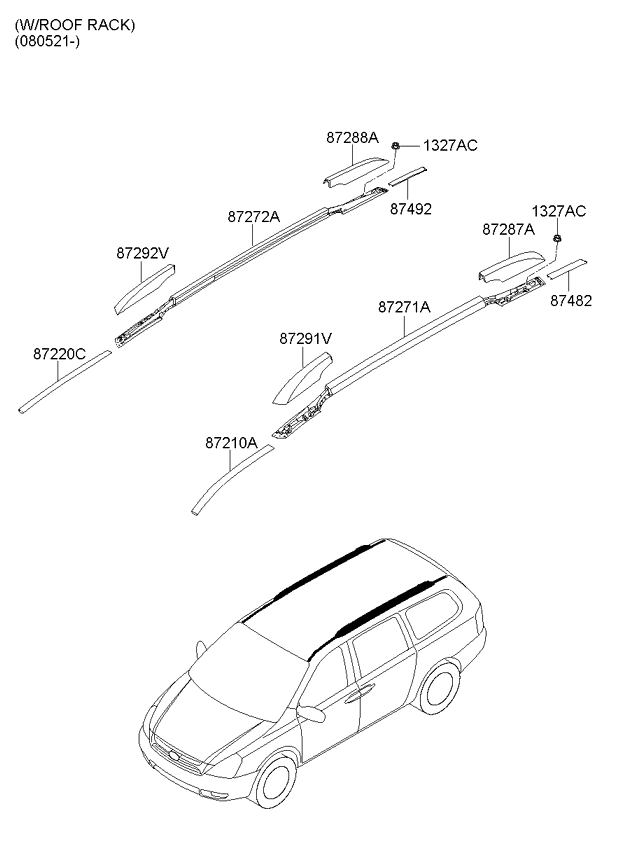 SPOILER REAR & ROOF RACK (03/03) KIA SEDONA 06 NOV.2006 (20062014